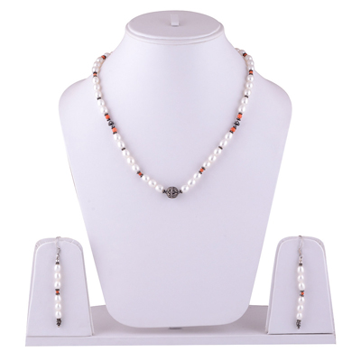 Pearl & Coral Cabochon Stone Set