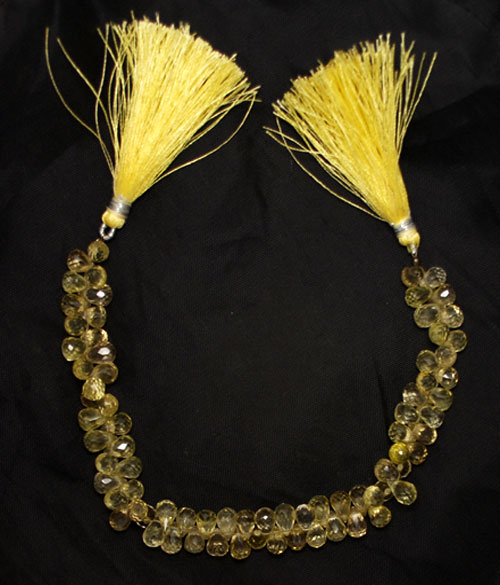 Lemon Semi Precious Drop Cut Gemstone Beads
