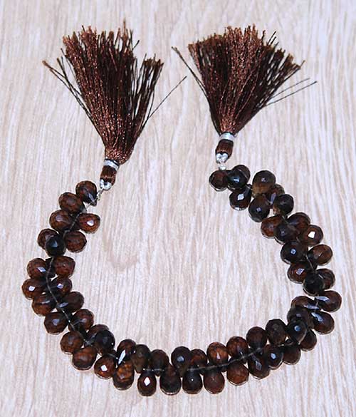 Smoky Semi Precious Tear Drop Cut Gemstone Beads