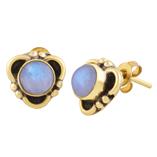 Brass Gemstone Studs